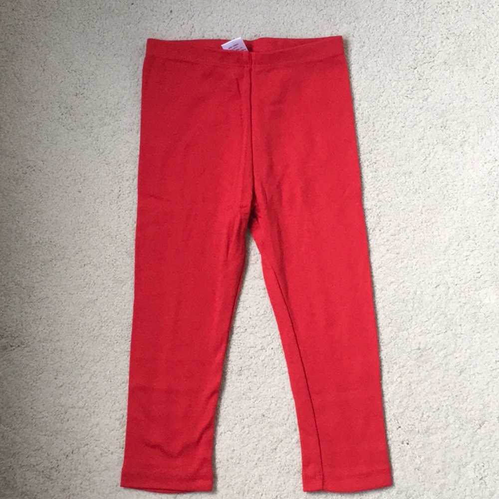 Girls City Threads Red Capri Leggings NWOT 6